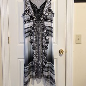 Apt.9 Women's Black and White Asymmetrical Dress Size 1X